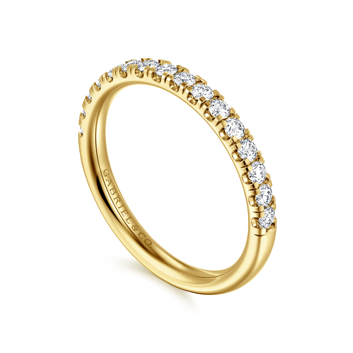 14K Yellow Gold Diamond Matching Wedding Band - 0.4 ct - Shot 3