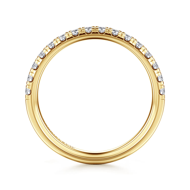14K Yellow Gold Diamond Matching Wedding Band - 0.4 ct - Shot 2