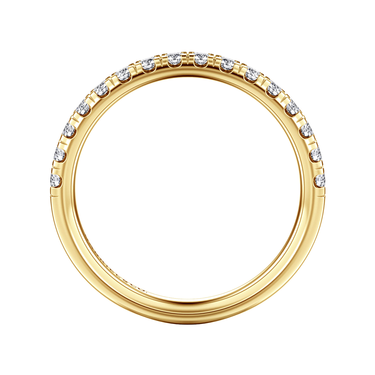 14K Yellow Gold Diamond Matching Wedding Band - 0.4 ct - Shot 2