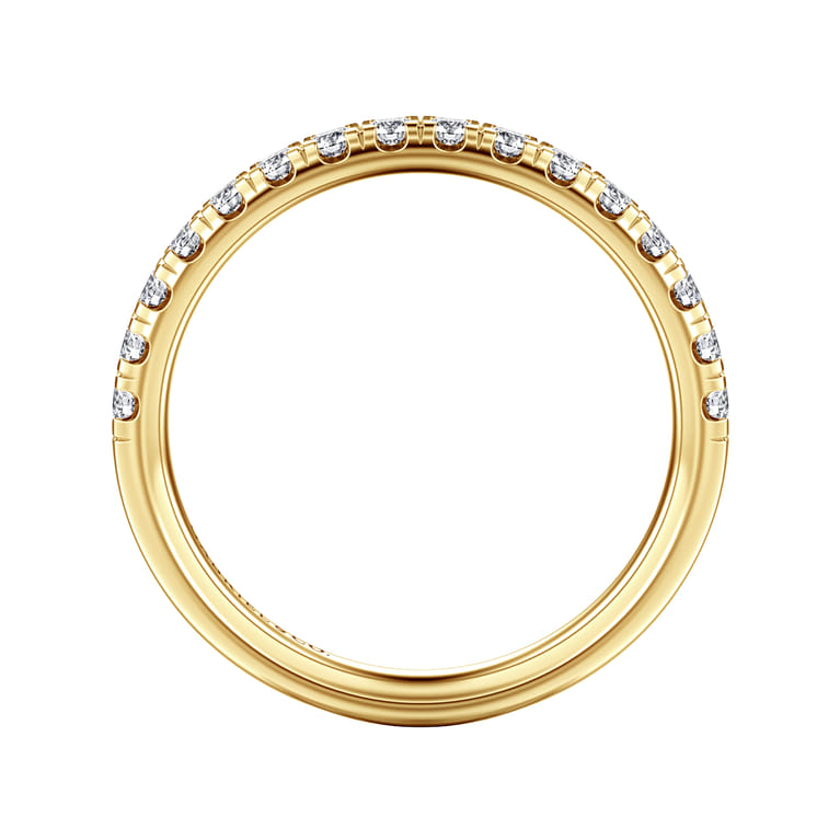 14K Yellow Gold Diamond Matching Wedding Band - 0.4 ct - Shot 2