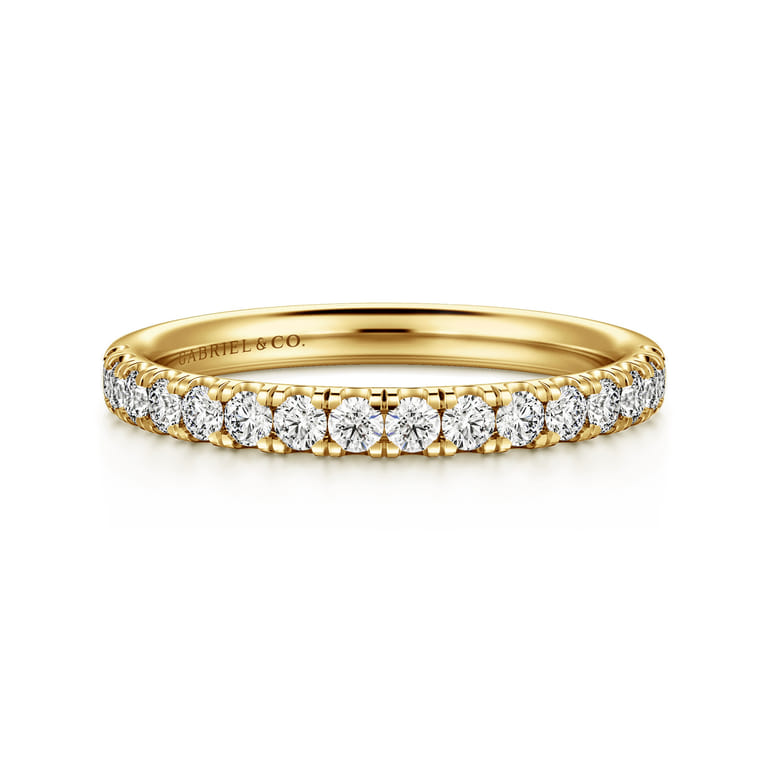 14K Yellow Gold Diamond Matching Wedding Band - 0.4 ct - Shot 1