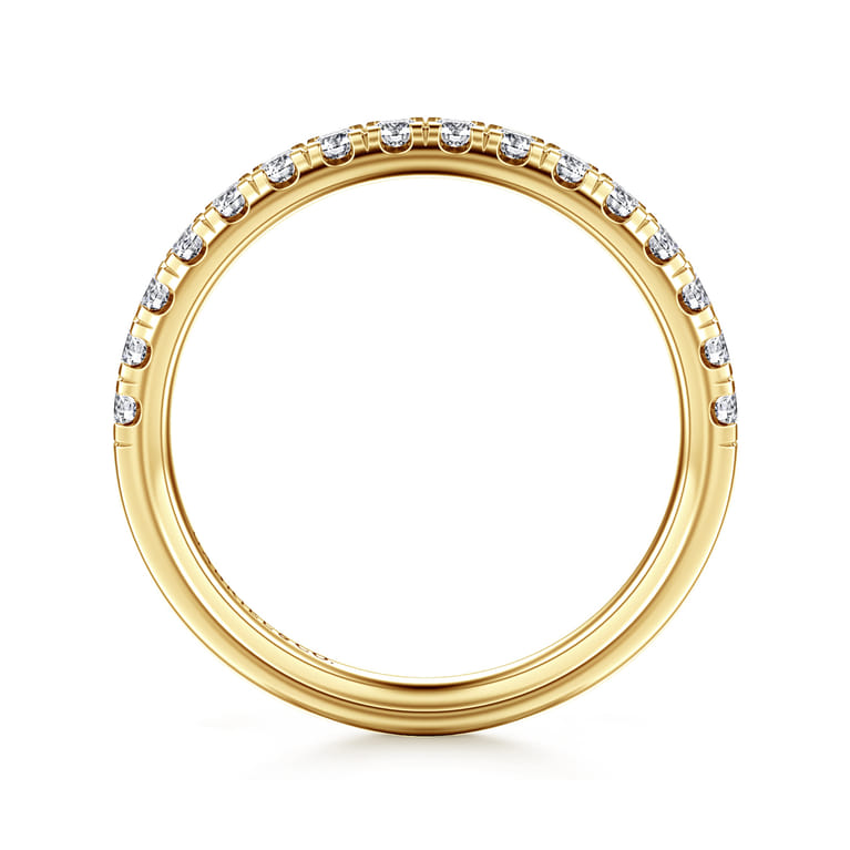 14K Yellow Gold Diamond Matching Wedding Band - 0.4 ct - Shot 2