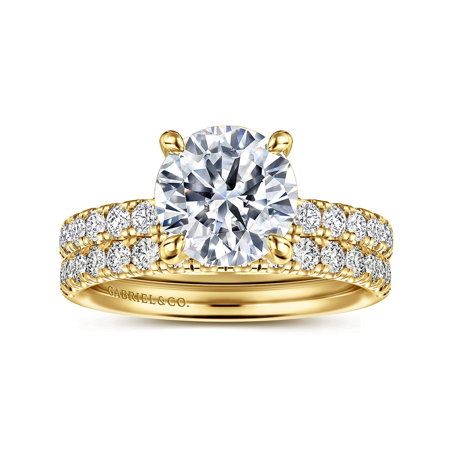 14K Yellow Gold Diamond Matching Wedding Band - 0.4 ct - Shot 4