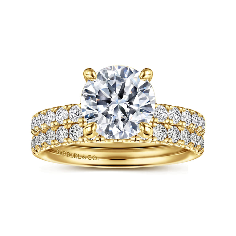 14K Yellow Gold Diamond Matching Wedding Band - 0.4 ct - Shot 4