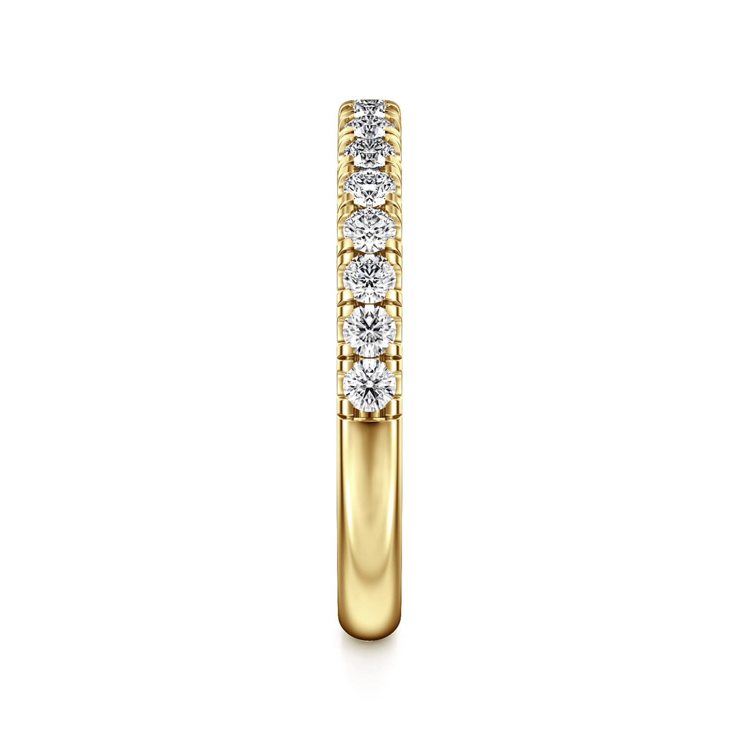 14K Yellow Gold Diamond Matching Wedding Band - 0.4 ct - Shot 5
