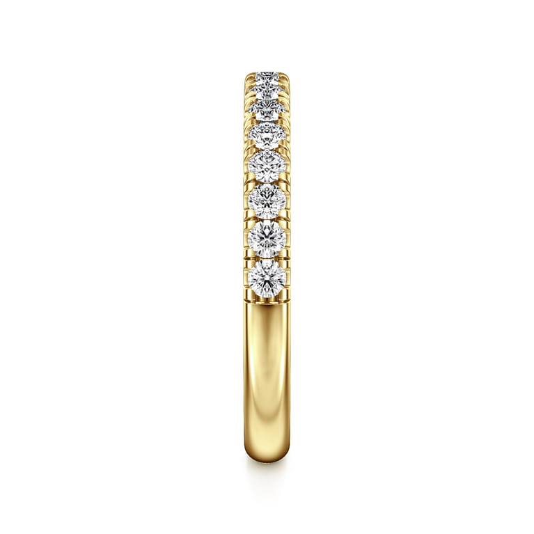 14K Yellow Gold Diamond Matching Wedding Band - 0.4 ct - Shot 5