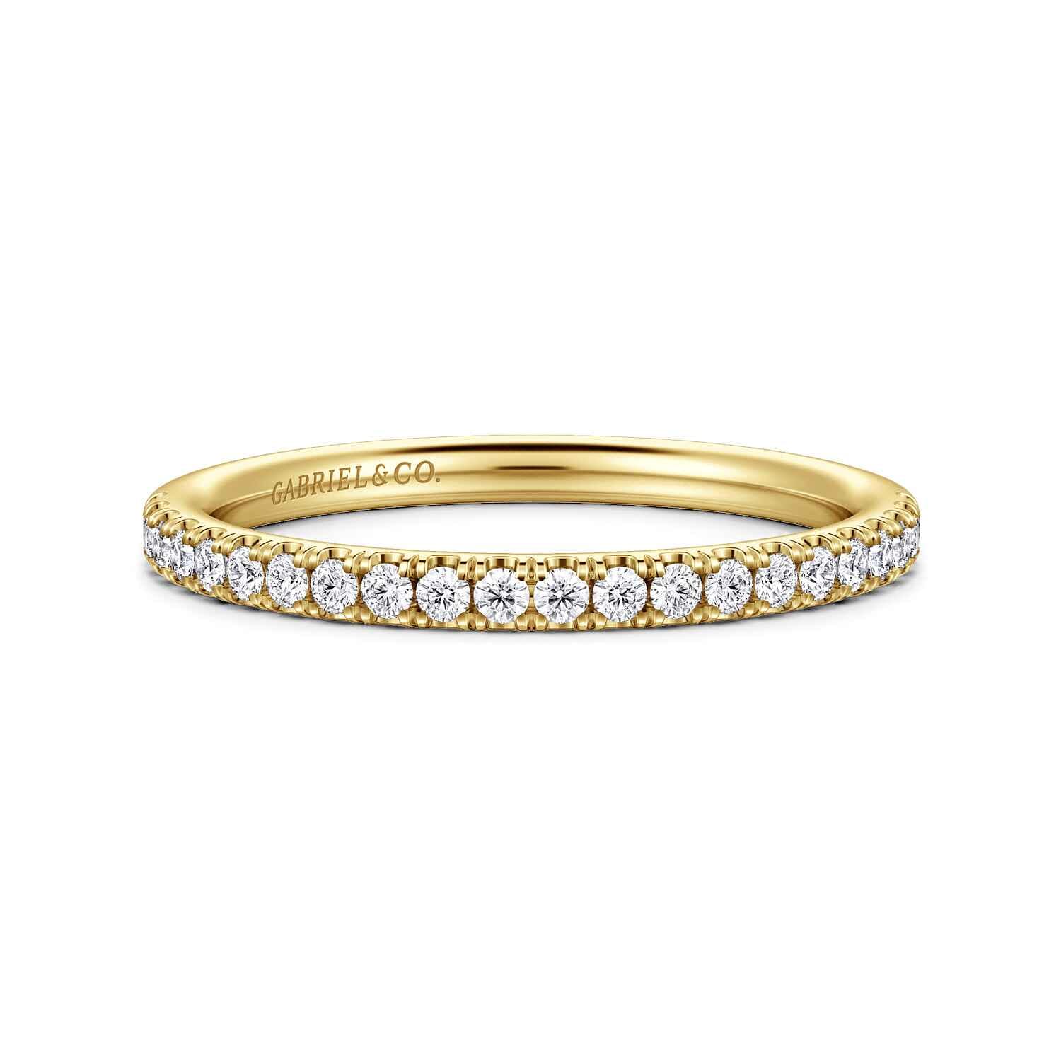 14K Yellow Gold Diamond Matching Wedding Band - 0.22 ct - Shot 1