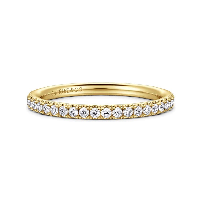 14K Yellow Gold Diamond Matching Wedding Band - 0.22 ct - Shot 1