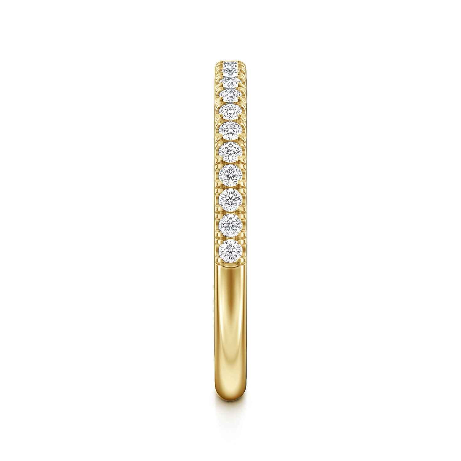 14K Yellow Gold Diamond Matching Wedding Band - 0.22 ct - Shot 4