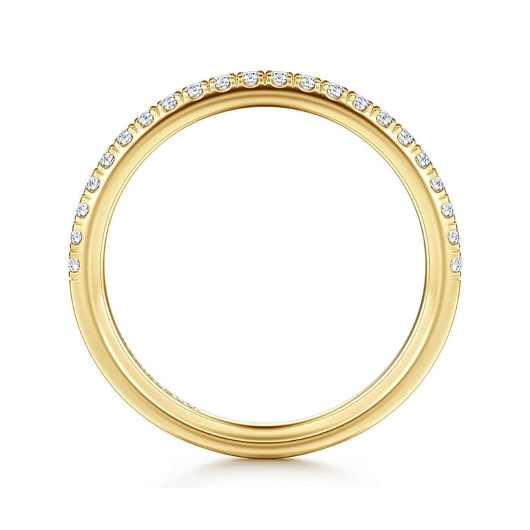 14K Yellow Gold Diamond Matching Wedding Band - 0.22 ct - Shot 2
