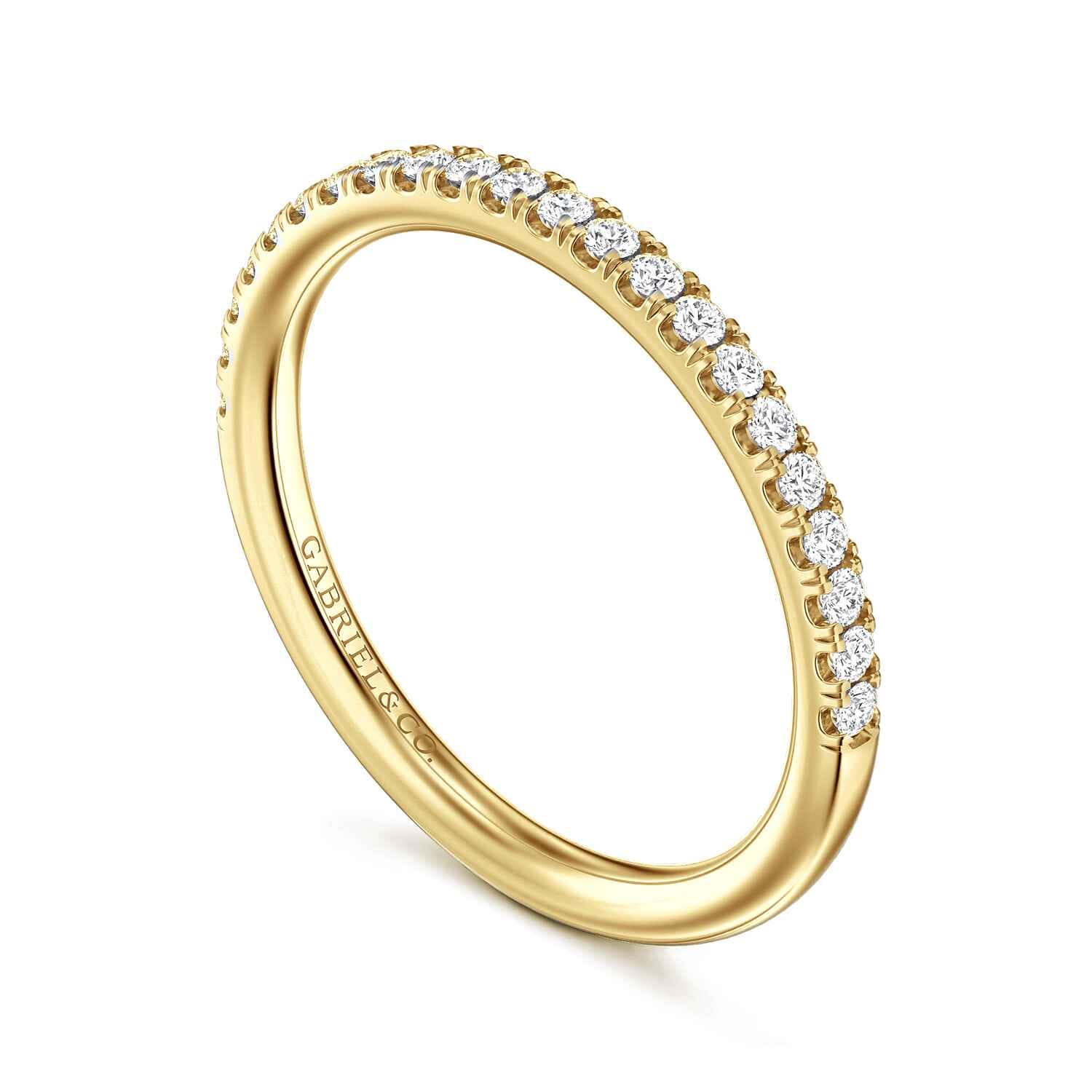 14K Yellow Gold Diamond Matching Wedding Band - 0.22 ct - Shot 3