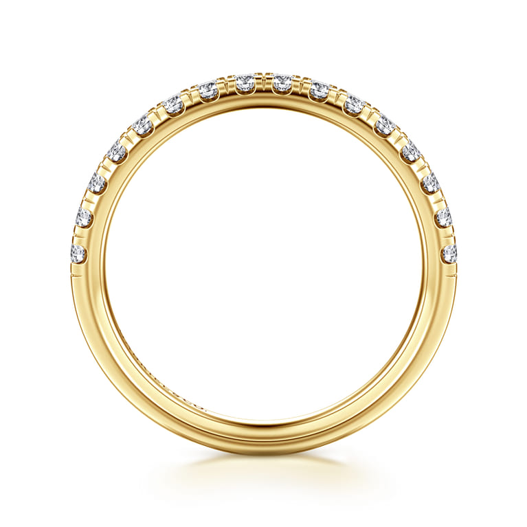 14K Yellow Gold Diamond Matching Wedding Band - 0.4 ct - Shot 2
