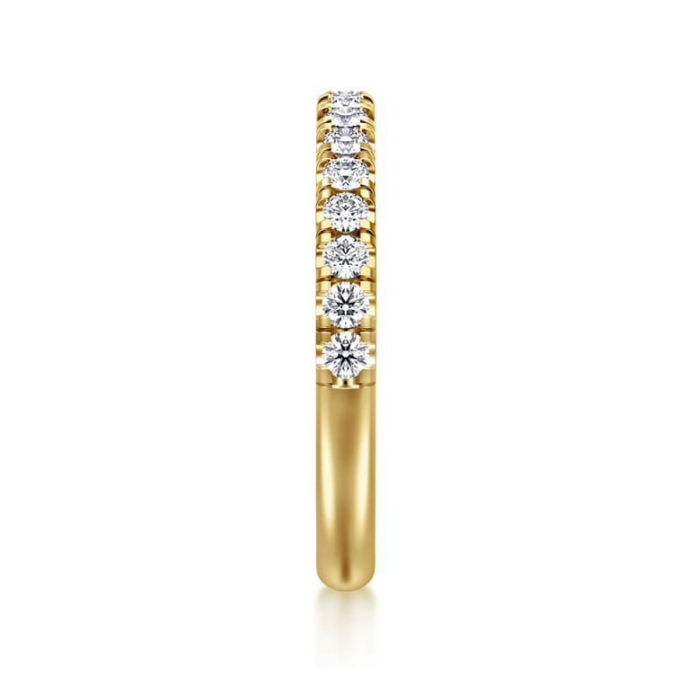 14K Yellow Gold Diamond Matching Wedding Band - 0.4 ct - Shot 4