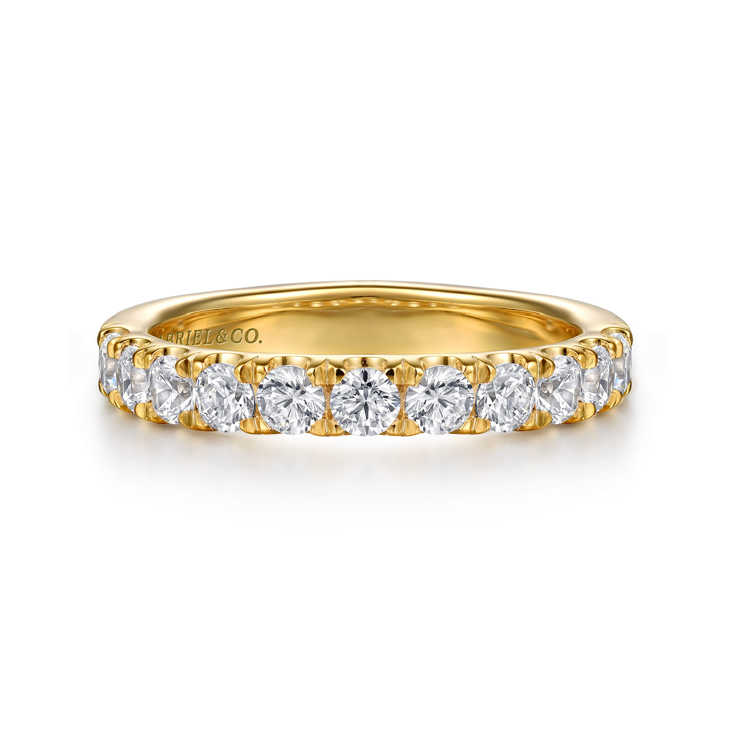 14K Yellow Gold Diamond Matching Wedding Band - 0.8 ct - Shot 1