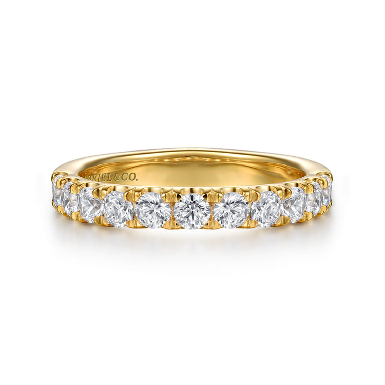 14K Yellow Gold Diamond Matching Wedding Band - 0.8 ct - Shot 1
