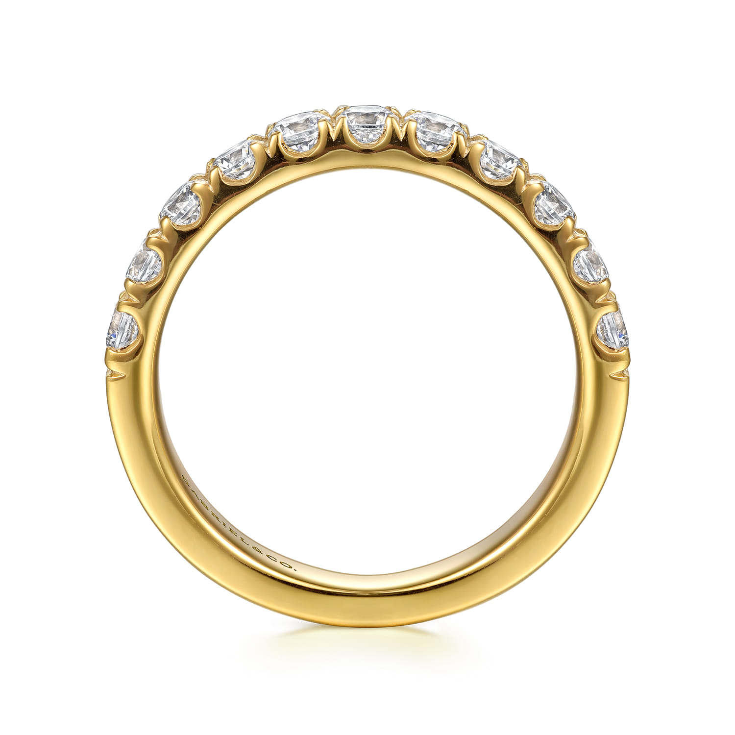 14K Yellow Gold Diamond Matching Wedding Band - 0.8 ct - Shot 2