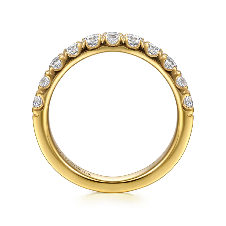 14K Yellow Gold Diamond Matching Wedding Band - 0.8 ct - Shot 2