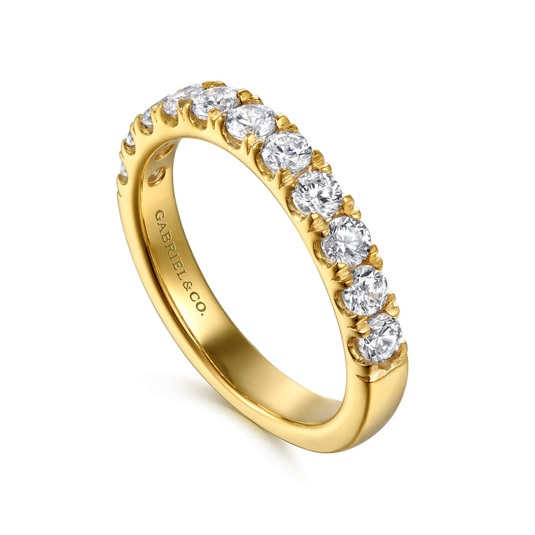 14K Yellow Gold Diamond Matching Wedding Band - 0.8 ct - Shot 3
