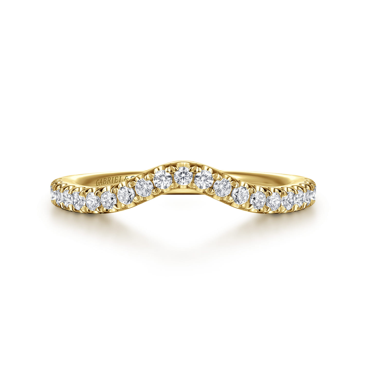 14K Yellow Gold Diamond Matching Wedding Band - 0.3 ct - Shot 1
