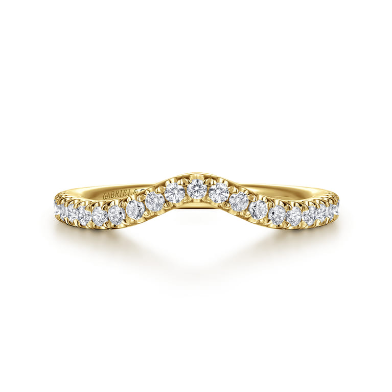 14K Yellow Gold Diamond Matching Wedding Band - 0.3 ct - Shot 1