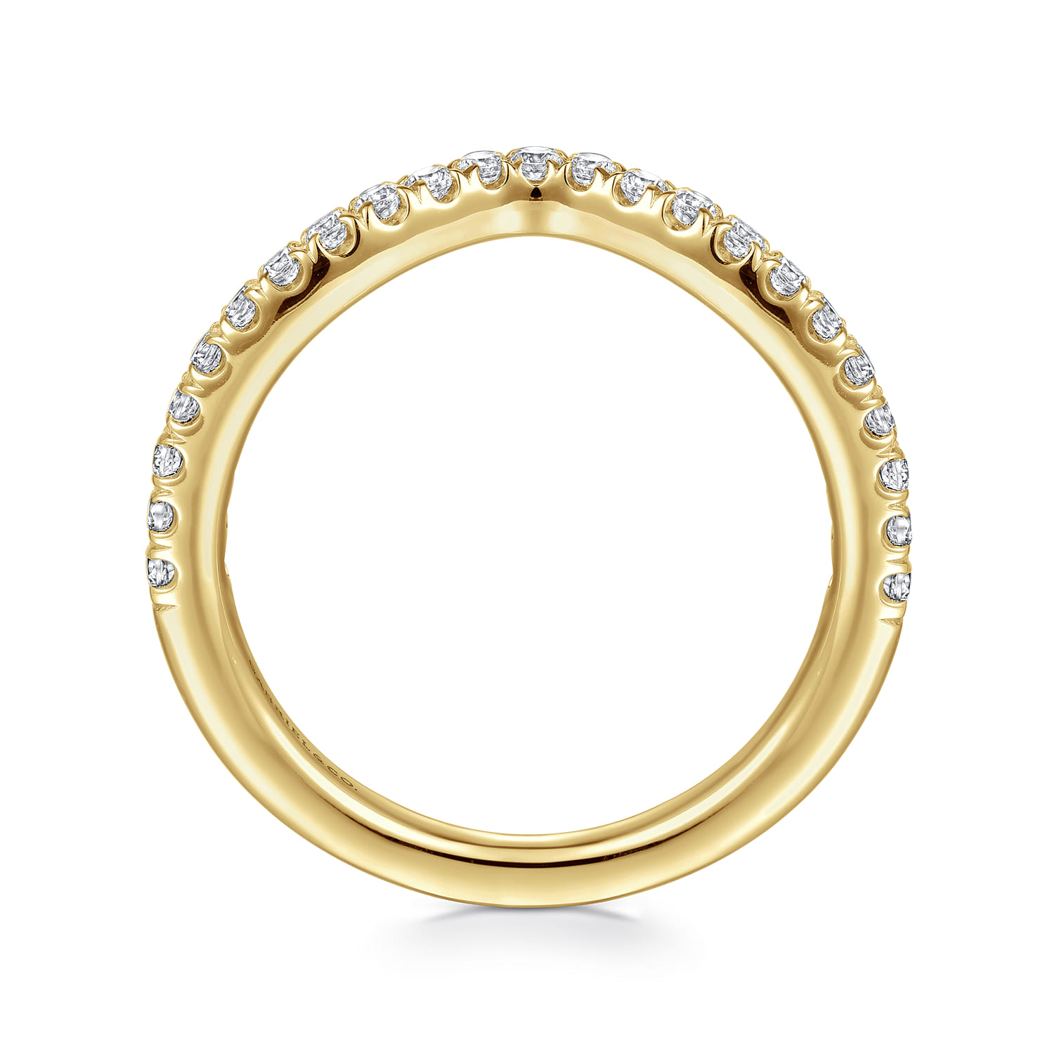 14K Yellow Gold Diamond Matching Wedding Band - 0.3 ct - Shot 2