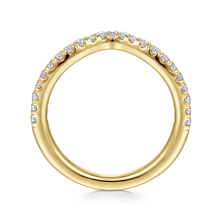 14K Yellow Gold Diamond Matching Wedding Band - 0.3 ct - Shot 2