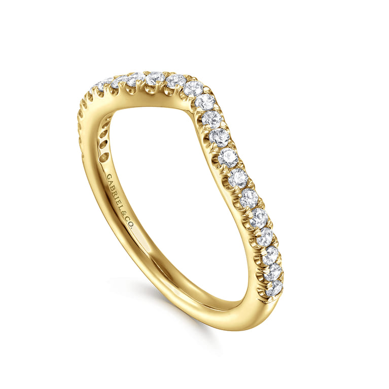 14K Yellow Gold Diamond Matching Wedding Band - 0.3 ct - Shot 3