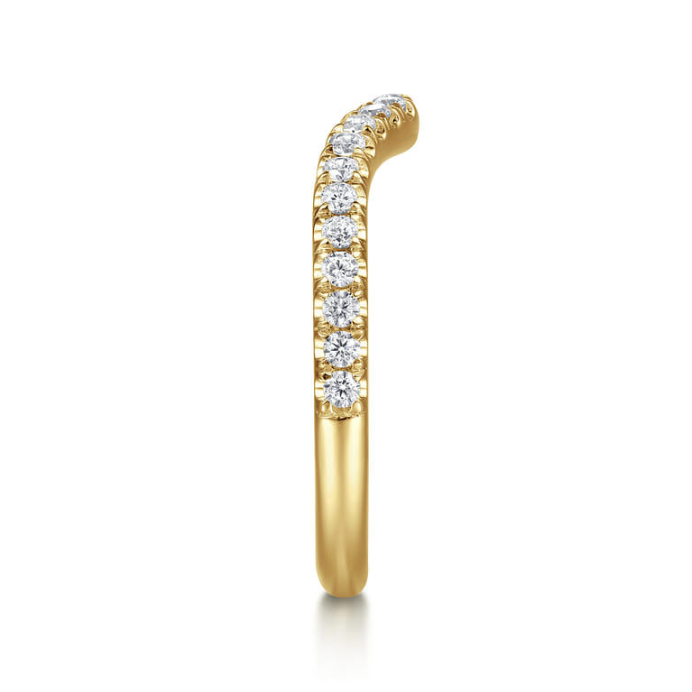 14K Yellow Gold Diamond Matching Wedding Band - 0.3 ct - Shot 4