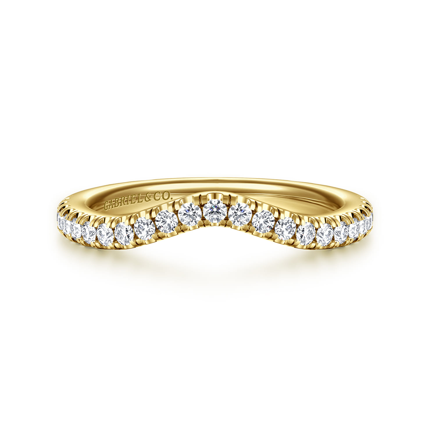 14K Yellow Gold Diamond Matching Wedding Band - 0.3 ct - Shot 1