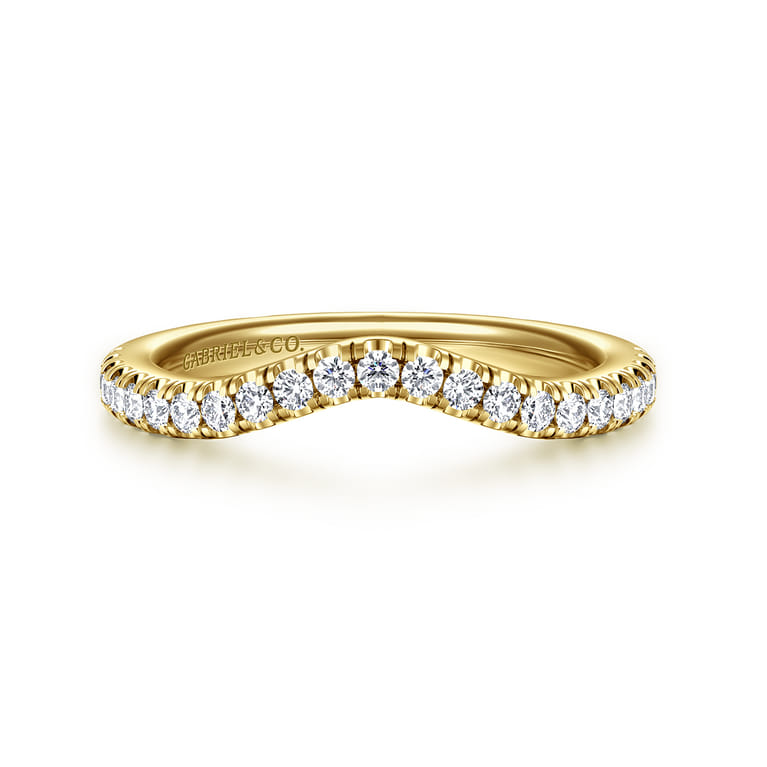 14K Yellow Gold Diamond Matching Wedding Band - 0.3 ct - Shot 1