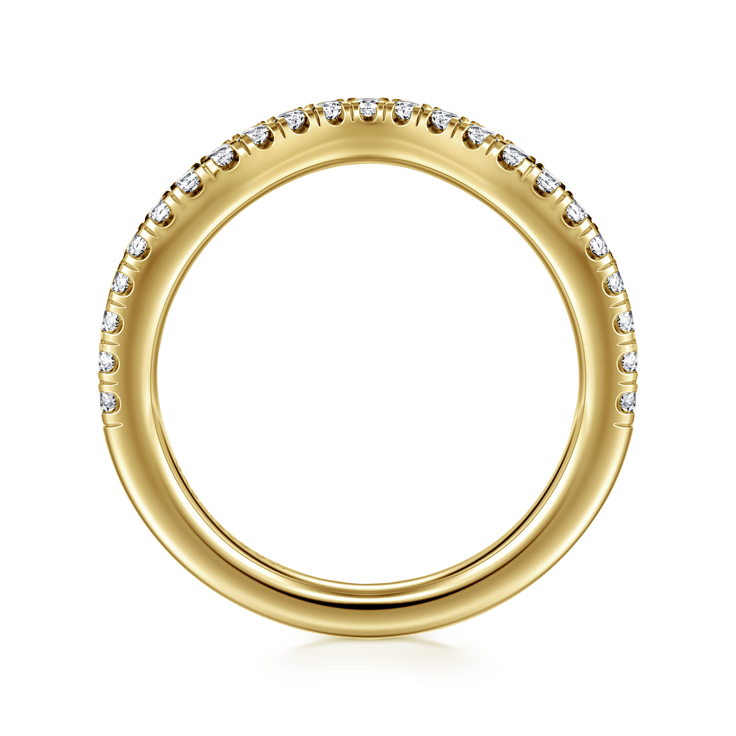 14K Yellow Gold Diamond Matching Wedding Band - 0.3 ct - Shot 2