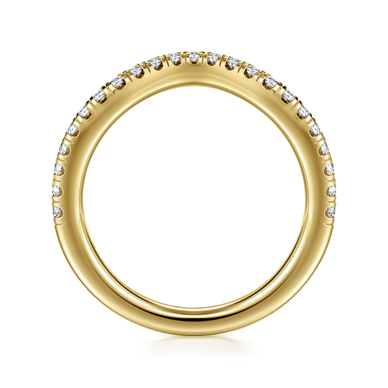 14K Yellow Gold Diamond Matching Wedding Band - 0.3 ct - Shot 2