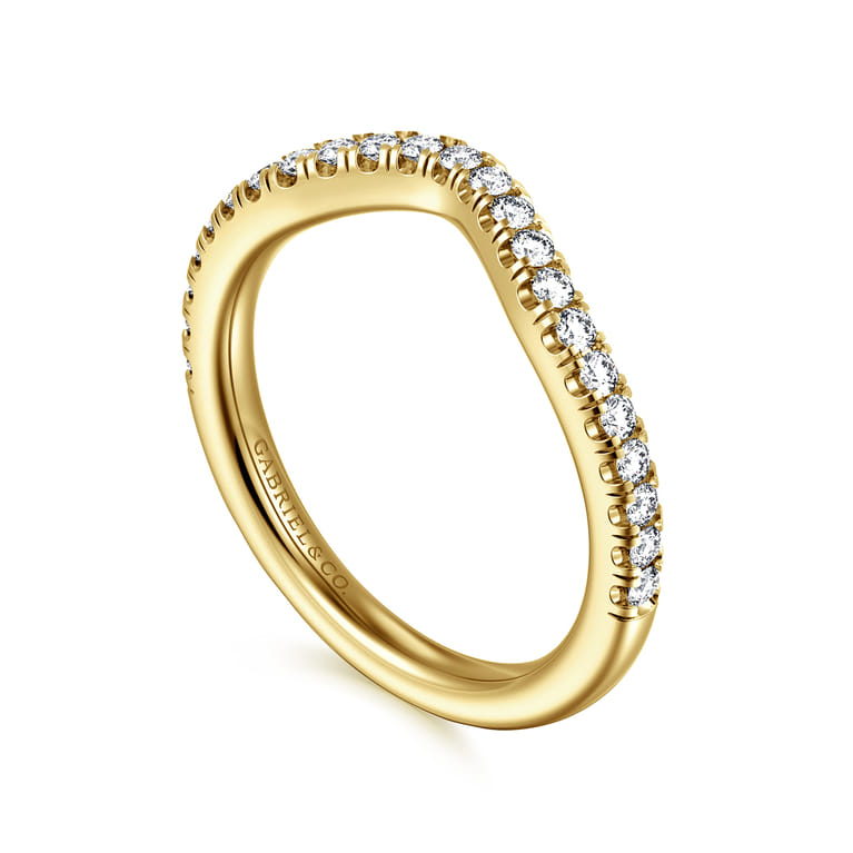 14K Yellow Gold Diamond Matching Wedding Band - 0.3 ct - Shot 3