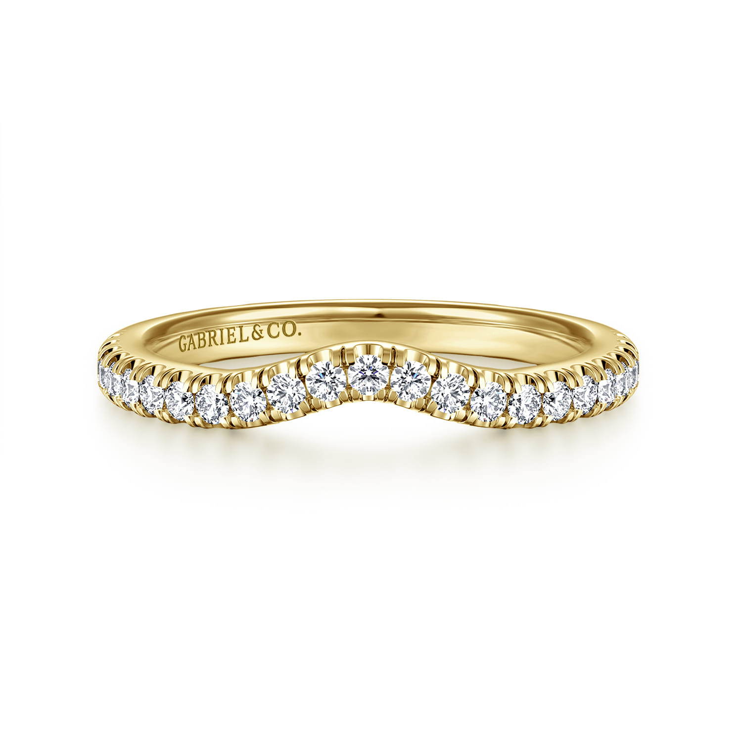14K Yellow Gold Diamond Matching Wedding Band - 0.3 ct - Shot 1