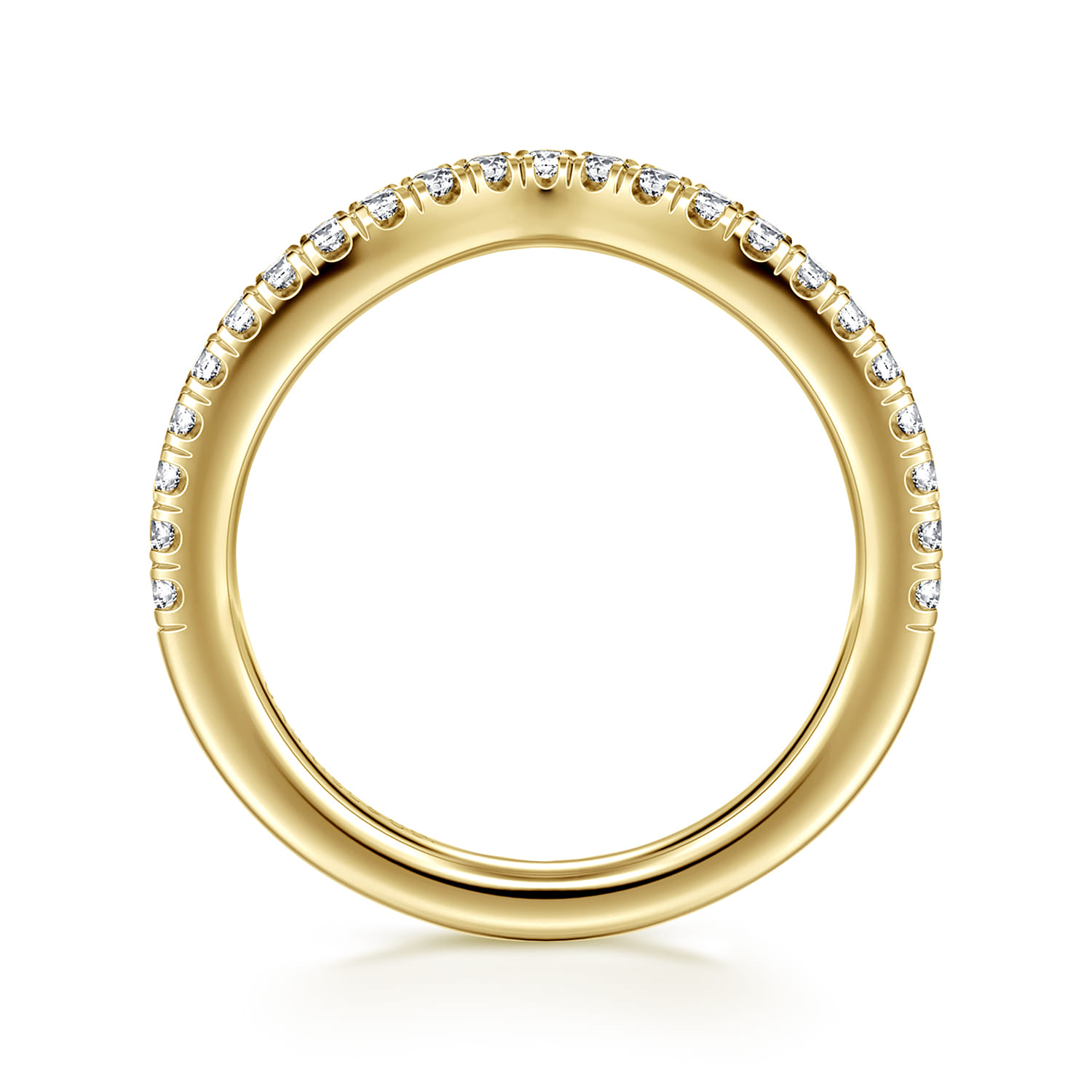 14K Yellow Gold Diamond Matching Wedding Band - 0.3 ct - Shot 2