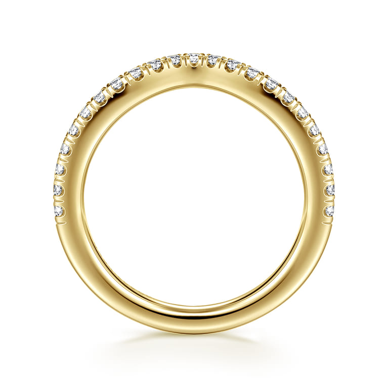 14K Yellow Gold Diamond Matching Wedding Band - 0.3 ct - Shot 2