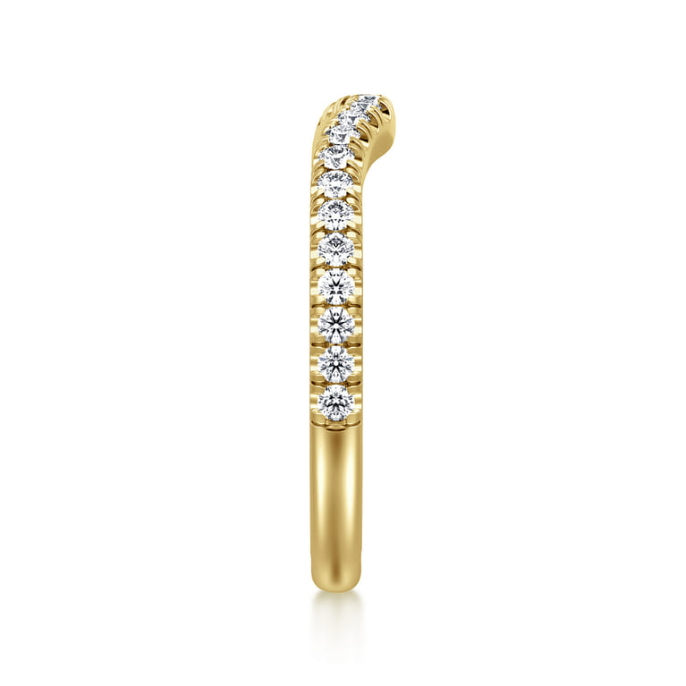 14K Yellow Gold Diamond Matching Wedding Band - 0.3 ct - Shot 4