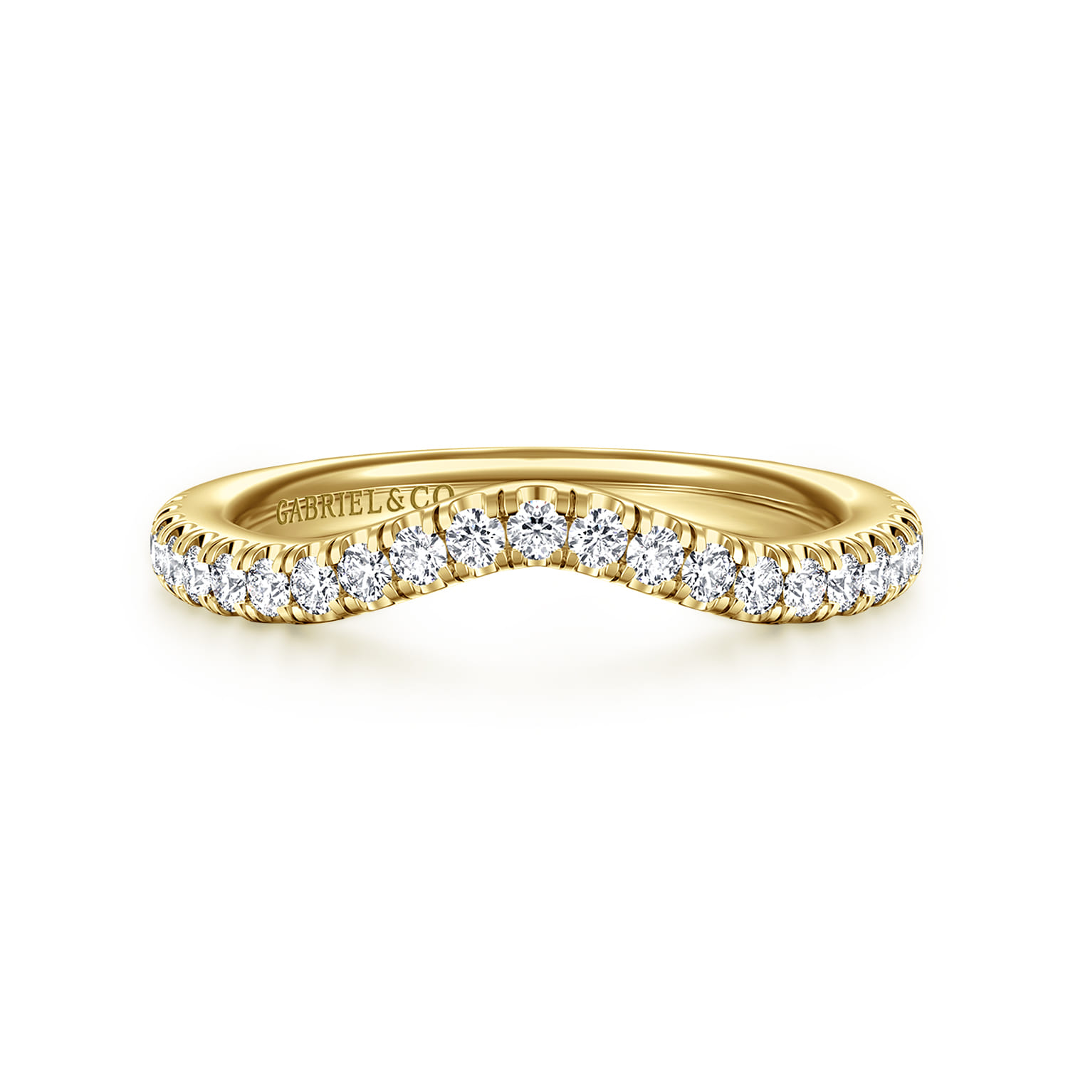 14K Yellow Gold Diamond Matching Wedding Band - 0.3 ct - Shot 1