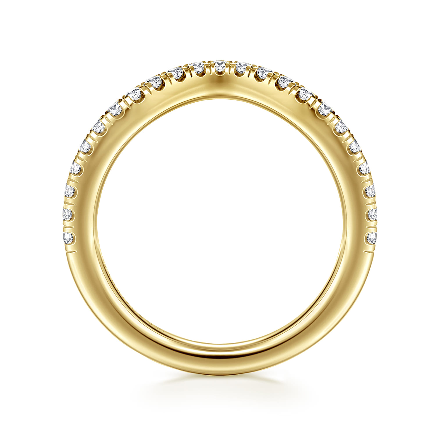 14K Yellow Gold Diamond Matching Wedding Band - 0.3 ct - Shot 2