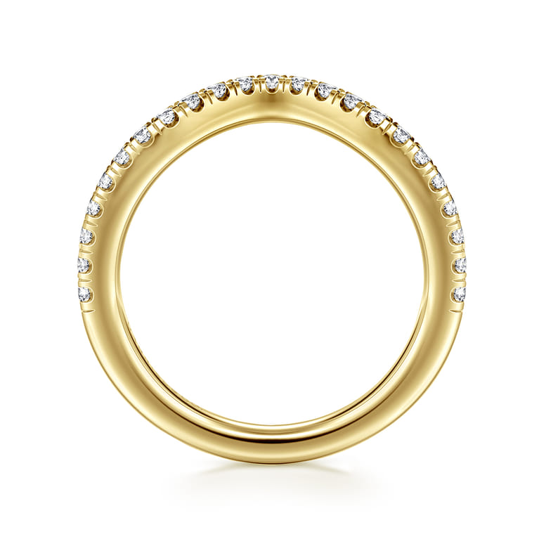 14K Yellow Gold Diamond Matching Wedding Band - 0.3 ct - Shot 2
