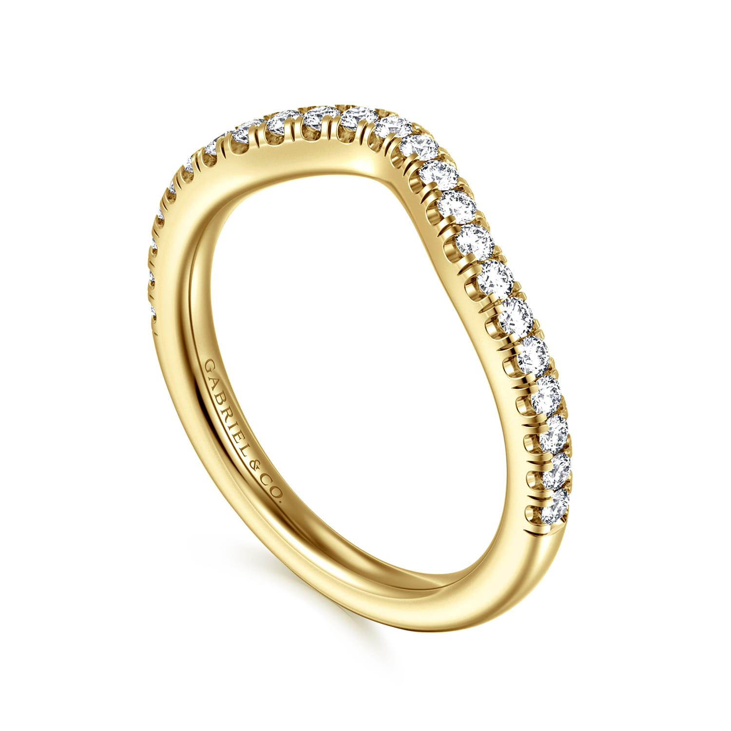 14K Yellow Gold Diamond Matching Wedding Band - 0.3 ct - Shot 3