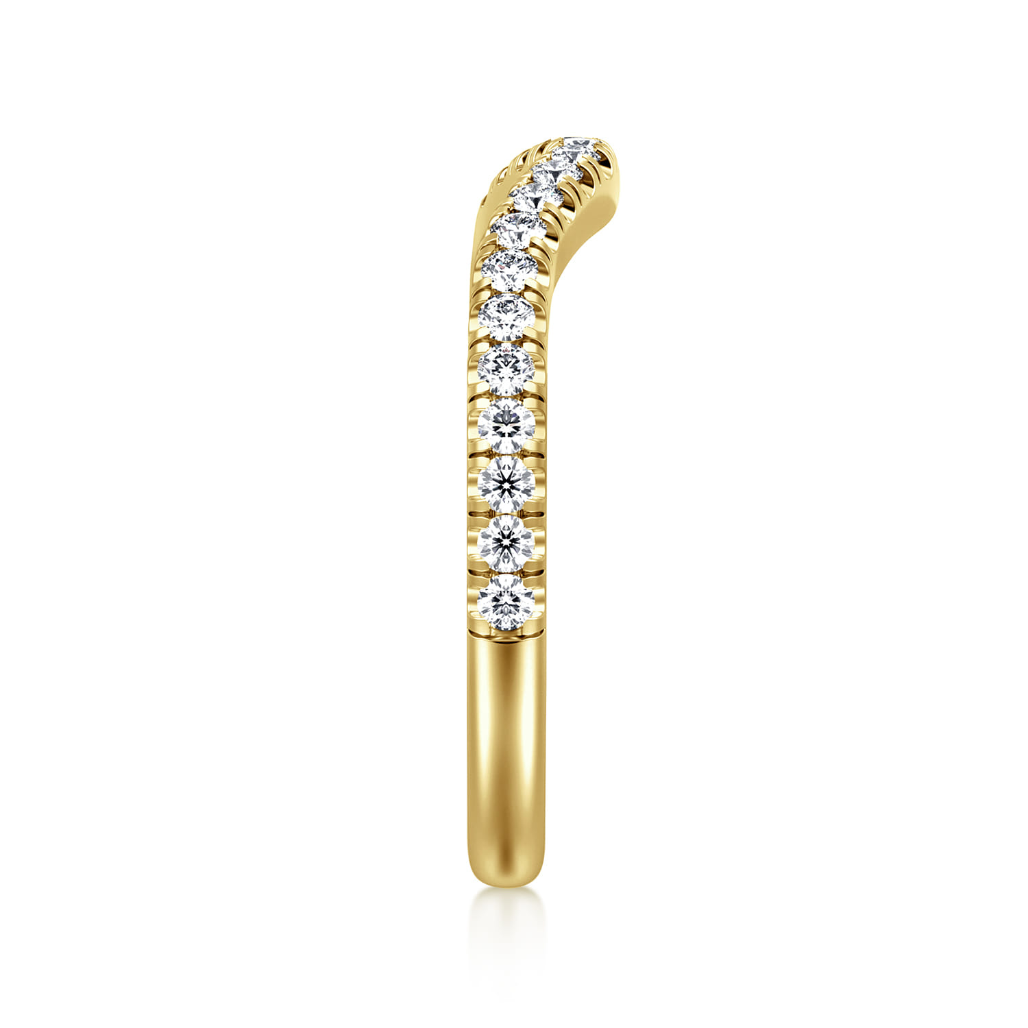 14K Yellow Gold Diamond Matching Wedding Band - 0.3 ct - Shot 4