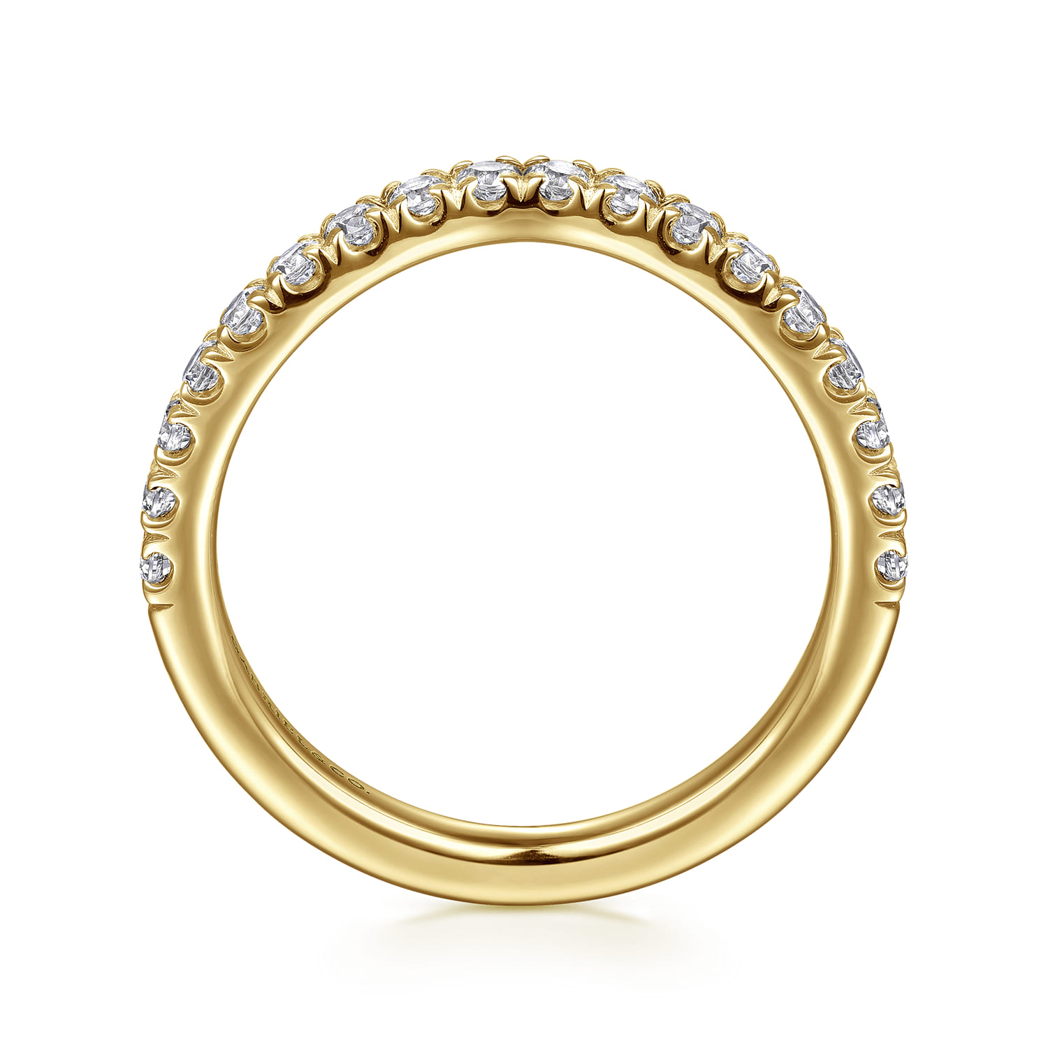 14K Yellow Gold Diamond Matching Wedding Band - 0.45 ct - Shot 2