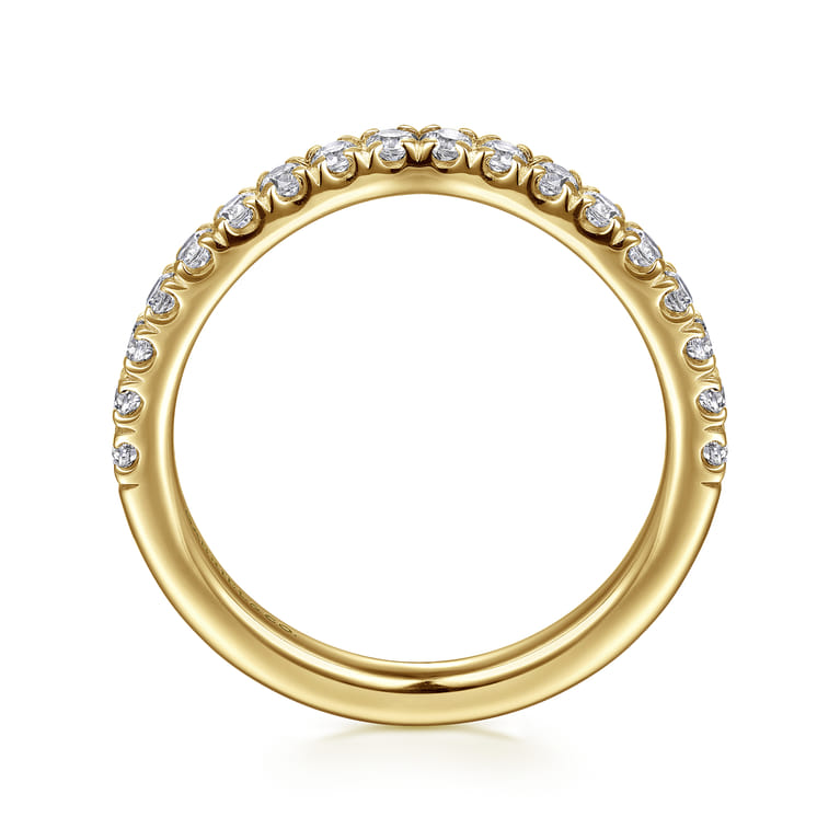 14K Yellow Gold Diamond Matching Wedding Band - 0.45 ct - Shot 2