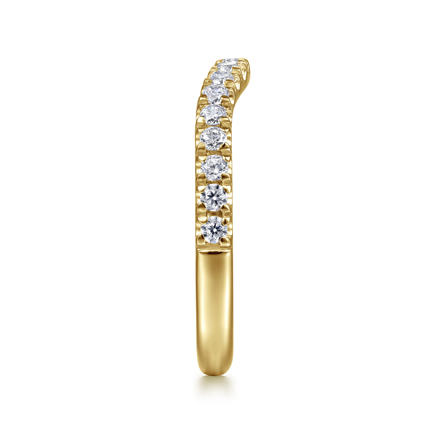 14K Yellow Gold Diamond Matching Wedding Band - 0.45 ct - Shot 5