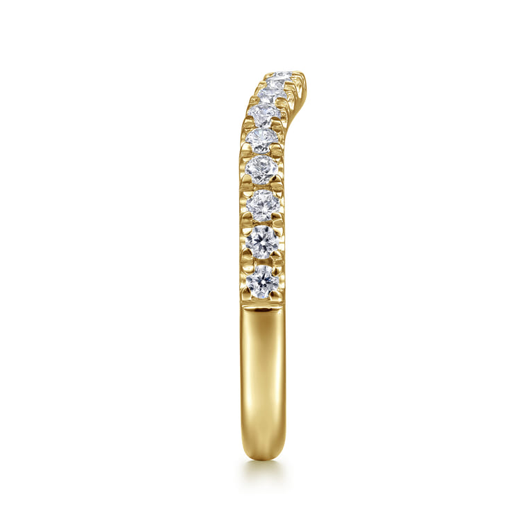 14K Yellow Gold Diamond Matching Wedding Band - 0.45 ct - Shot 5