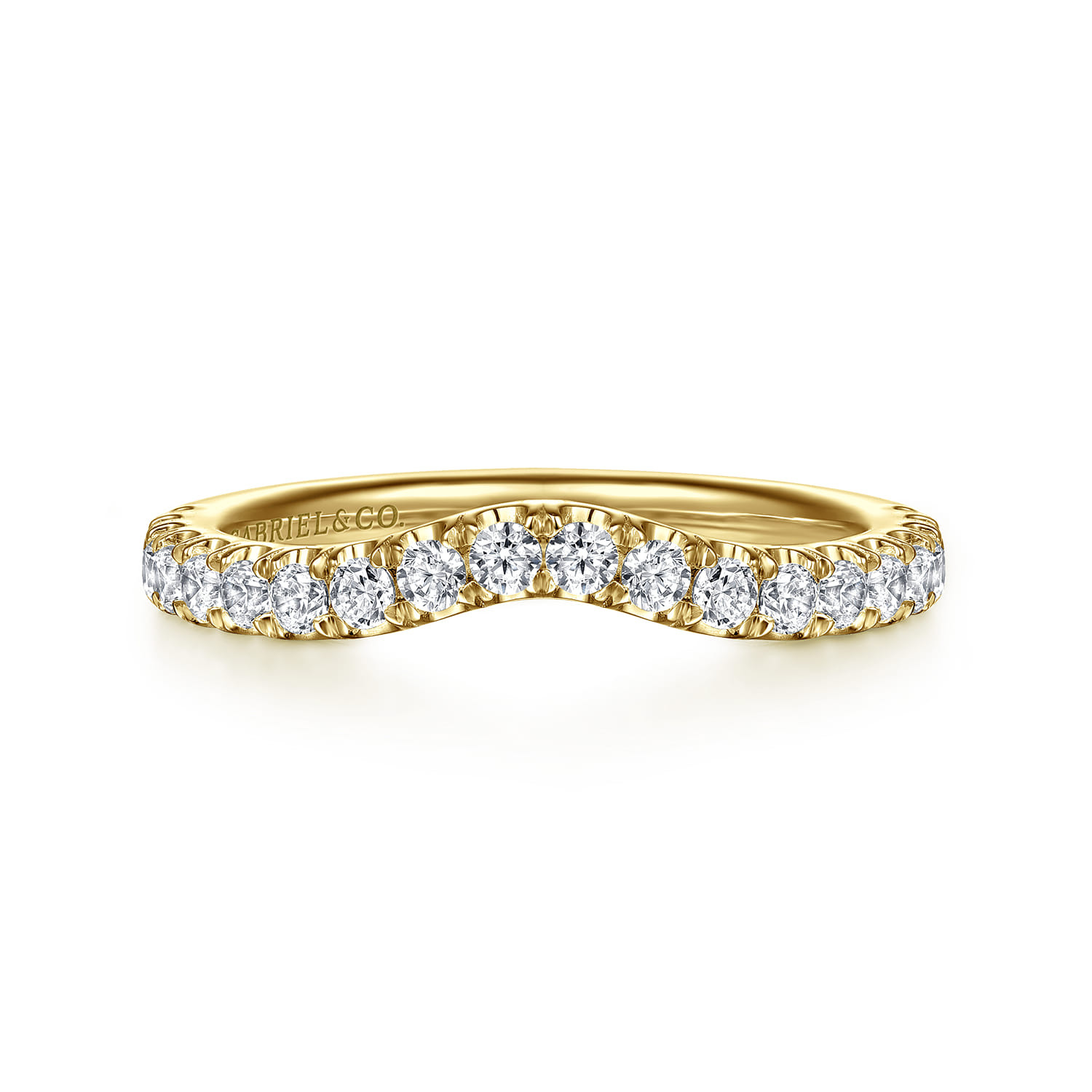 14K Yellow Gold Diamond Matching Wedding Band - 0.5 ct - Shot 1