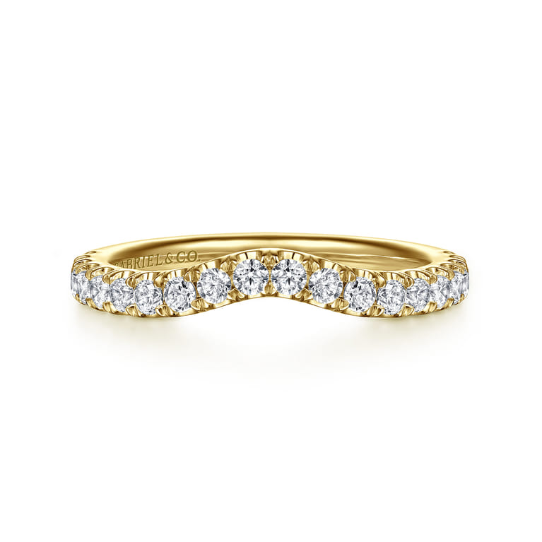 14K Yellow Gold Diamond Matching Wedding Band - 0.5 ct - Shot 1