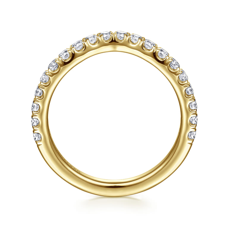 14K Yellow Gold Diamond Matching Wedding Band - 0.5 ct - Shot 2