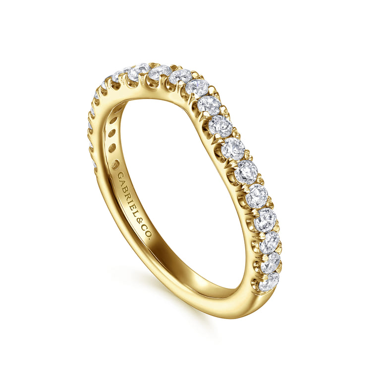 14K Yellow Gold Diamond Matching Wedding Band - 0.5 ct - Shot 3